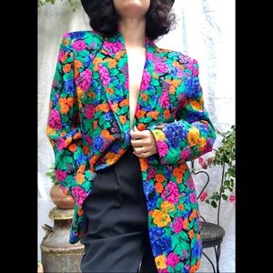 Vintage 80s Floral Blazer